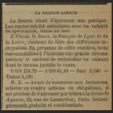La Grande Agence, encart dans Le Journal du Lot, 26 janv. 1882