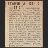 Publi-rédactionnel pour Stamir & Cie - La Vie parisienne, 27 nov. 1886