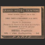 Didot-Bottin, éd. 1887 - Réclame pour le Grand Hôtel Central
